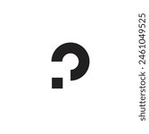 Logo letter P or question mark minimalist simple design with blank background