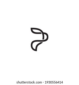 letra de logotipo p a letra p abstracta simple