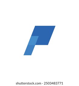 Logo letter P square blue with blank background