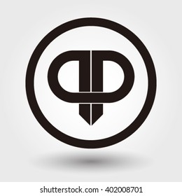 Logo letter P twin with circles