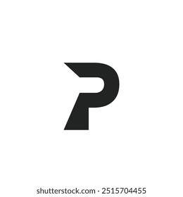 Letra de logotipo P design exclusivo com fundo em branco