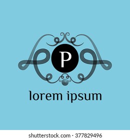Logo letter P vector  template (sign, symbol, emblem, ornament, icon. Monogram design template.