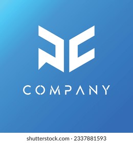 Logo letter PC logotype technology modern strong simple