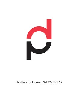 Logo letter PD line design element with blank background