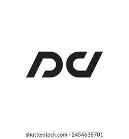 Logo letter PD minimalist simple line design with blank background