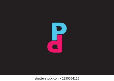 Letra Logo Pd vector de diseño simple