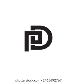 Letra con logotipo PD simple moderno