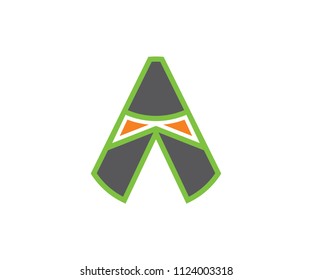 Logo a letter, plane, vector arrow, triangle symbol, aircraft
