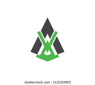 Logo a letter, plane, vector arrow, triangle symbol, aircraft