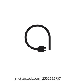 Logo letter plug charge unique design with blank background
