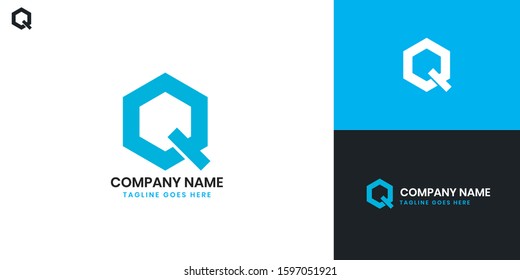 Logo Letter q - All elements on this template are editable with vector software.