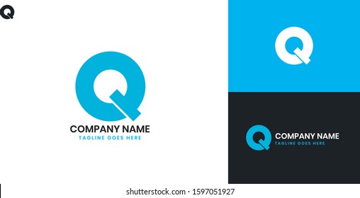 Logo Letter q - All elements on this template are editable with vector software.