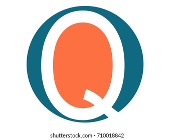 Logo for letter Q. Attractive Q logo with two colors. Colorful logo