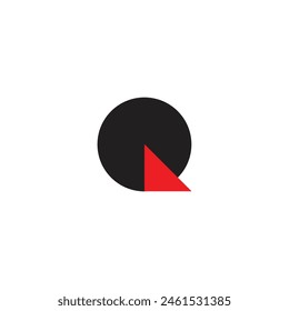 Logo letter Q circle design minimalist with blank background