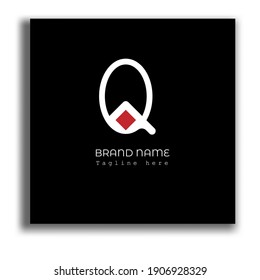 logo with letter q with diamond card