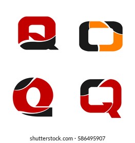 Logo letter Q. Element and abstract web Icon vector symbol set

