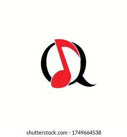 logo letter q with icon not music vector design