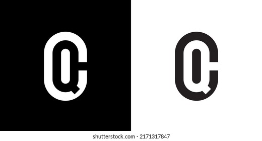 Logo letter Q or letters CQ consisting of circles and lines