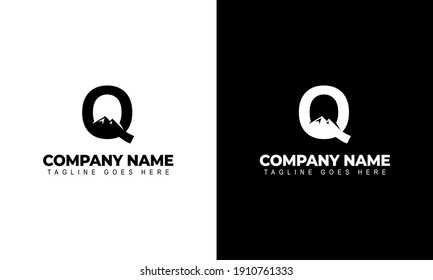 logo letter Q linked mountain vector illustration