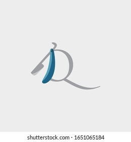 logo letter q with Shaver barber vector design 