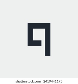 Logo letter Q with square and blank background