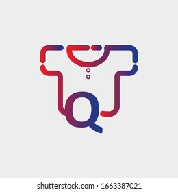 logo letter q with t shirt vector design