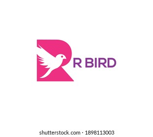 Logo mit dem Buchstaben R und Vogel
