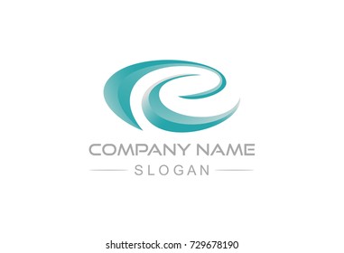 logo letter r circle wave icon