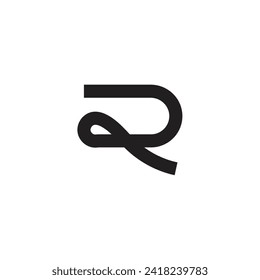 Logo letter R classic swirl design template element with blank background