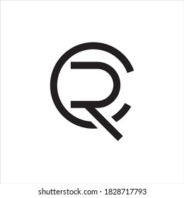 Logo Buchstabe R eine Kombination des Buchstabens C auf Schwarz