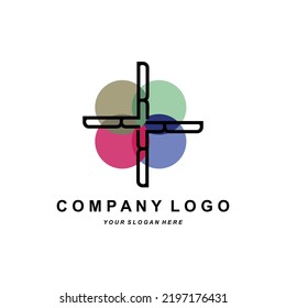 logo letter R company brand design, vector font illustration