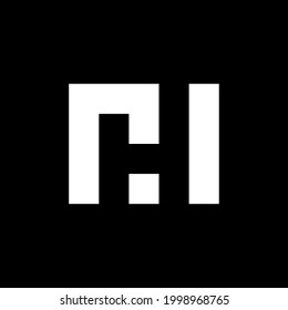 Logo letter R H I monogram rectangular shape. simple and unique design. Vector logo design
