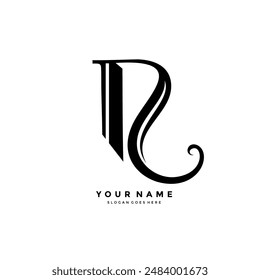 logo of the letter R with hair. unique initials of the letter R with loose hair. vector illustration. salon business sign, hair care and others