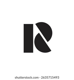 Logo letter R half circle cut unique minimalist design