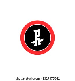 Logo with letter R. Initial monogram logotype. R - Vector design element or icon.