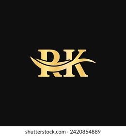 Logo letter R K Elegance Symbol, Deluxe typography vector of creative business initial name logotype design