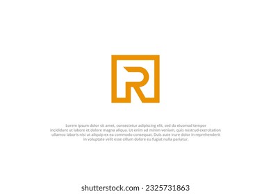 logo letter r monogram unique abstract modern minimal cut