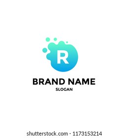 logo letter R on isolated white background