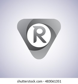 logo letter R rounded in the triangle shape, Vector design template elements for your application or company identity.