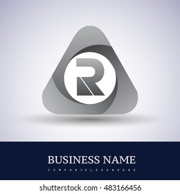logo letter R rounded in the triangle shape, Vector design template elements for your application or company identity.