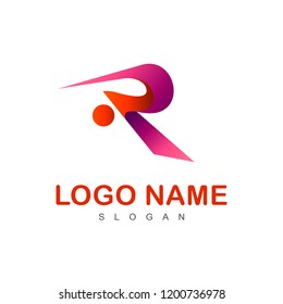  logo letter r + logo letter r with a simple look + initial name