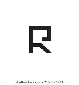 Logo letter R square line simple minimalist with blank background