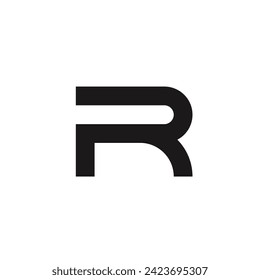 Logo letter R with stretch effect design template element with blank background