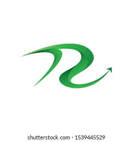 logo letter R transportation travel vector