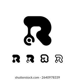 Logo Letter R, trendy modern alphabet font, set of five different letter r for your brand name design, vector illustration 10 EPS
