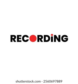 Logo letter recording unique design minimalist with blank background