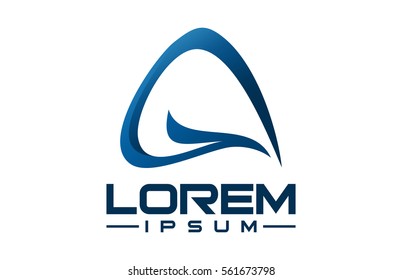 logo letter a ribbon