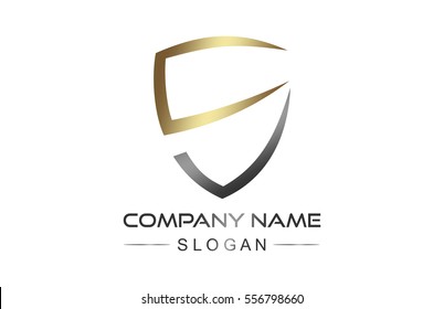 logo letter ribbon shield icon