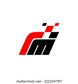 Logo Letter RM Initial Illustration Abstract With Automotive Design