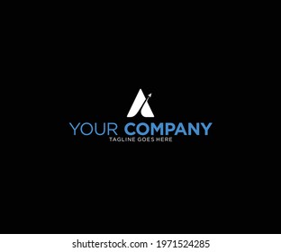 Logo Letter A with rocket launch symbol. Trending A Logo space design. Logo A space